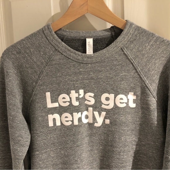 Let’s Get Nerdy Nerd Wallet Heather Grey Sweater - Picture 3 of 9